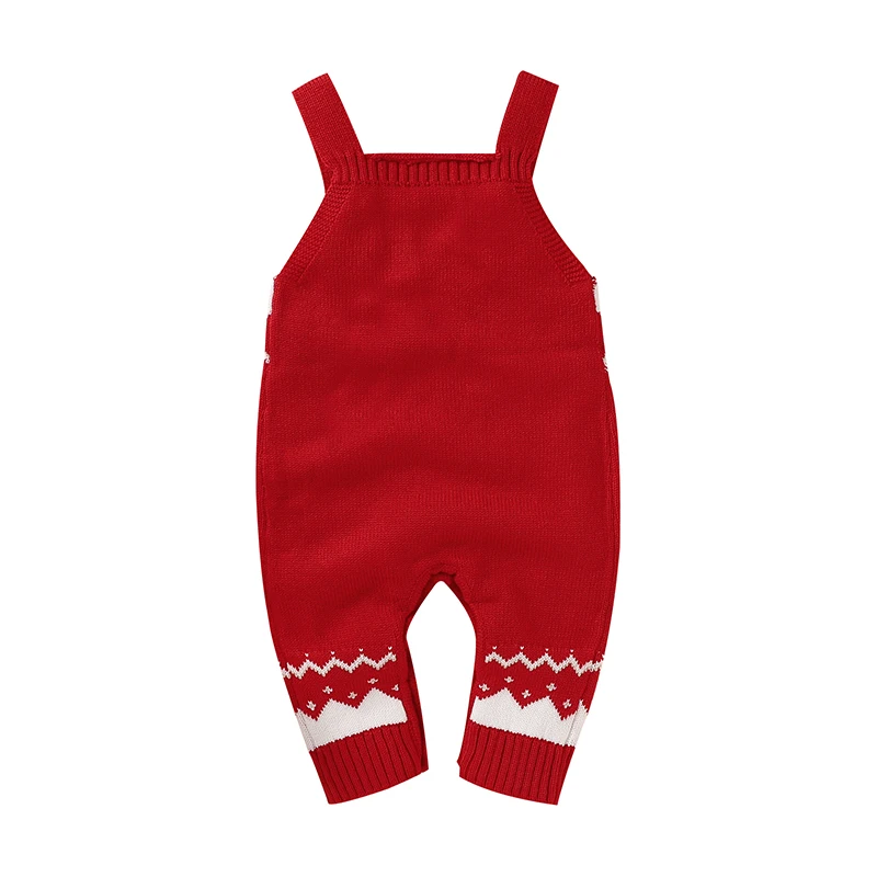 Pagliaccetti natalizi per bambini Vestiti Renna rossa Maglia Neonato Ragazzo Ragazza Tute Inverno Senza maniche Infantile Bambini Tute unisex 0-18 m 6