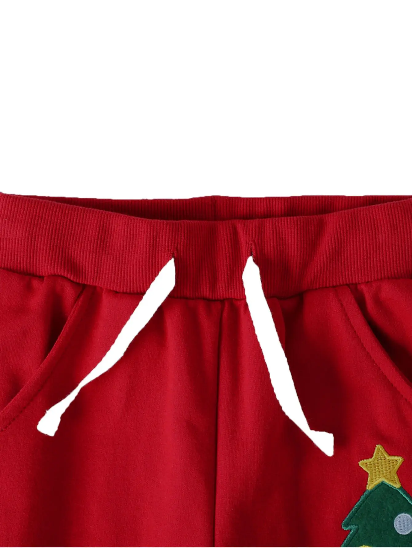 Set di due pezzi di maglione e pantaloni in puro cotone girocollo a maniche lunghe natalizie per bambini, graziosa camicia pullover casual di Babbo Natale 5