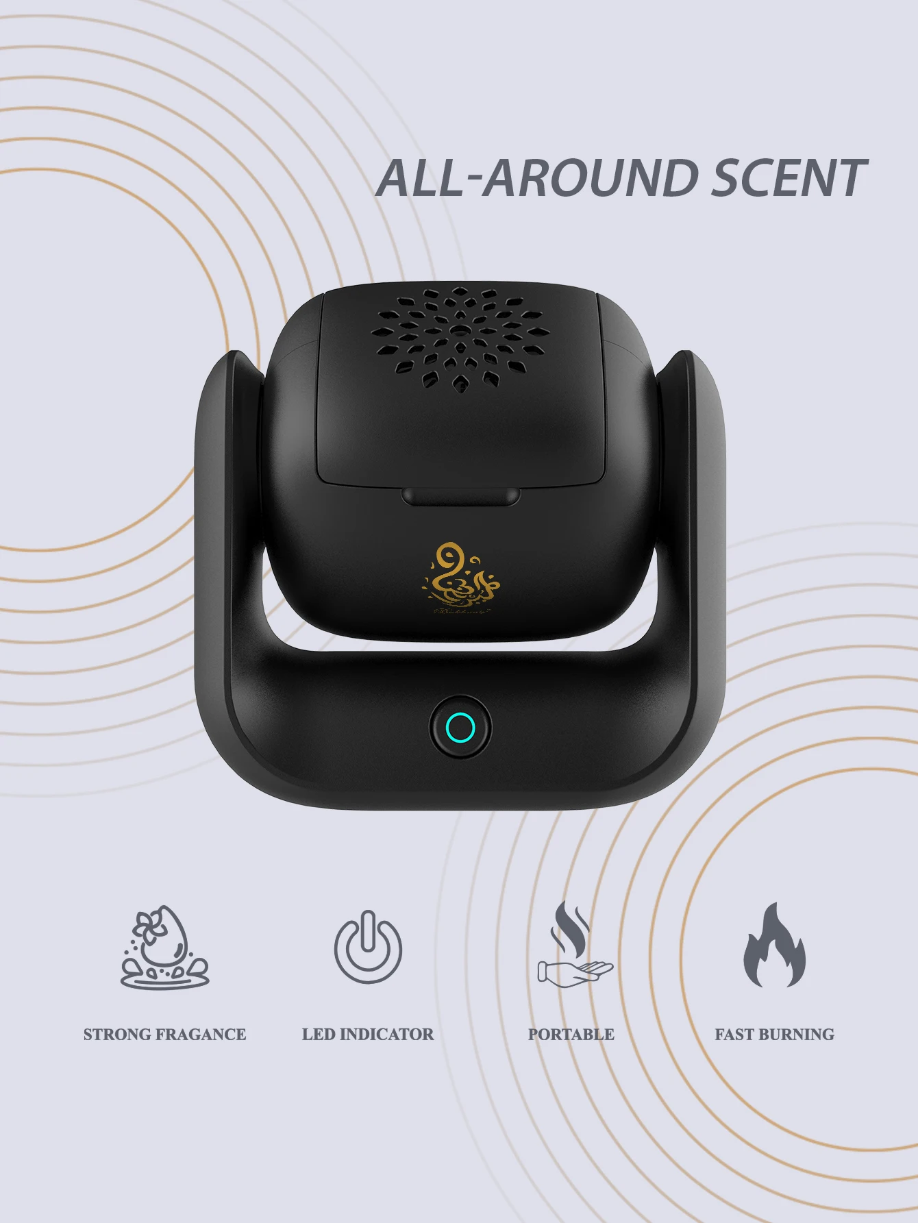 Bruciatore di incenso elettronico girevole Nuova macchina per aromi rotativi Incensiere arabo di alta qualità Set regalo ricaricabile tramite USB 5