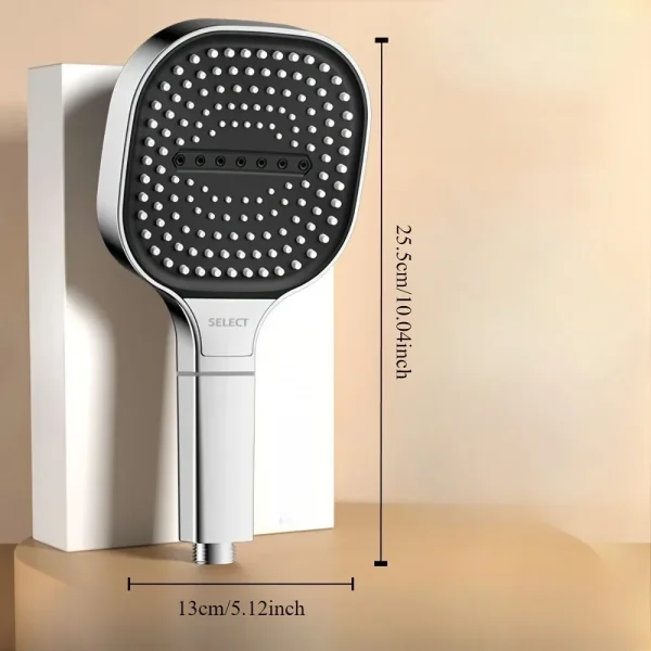 Soffione doccia quadrato a 3 modalità con pannello grande Soffione doccia a pioggia addensato ad alta pressione resistente alle cadute Miscelatore doccia con filtro per bagno 6