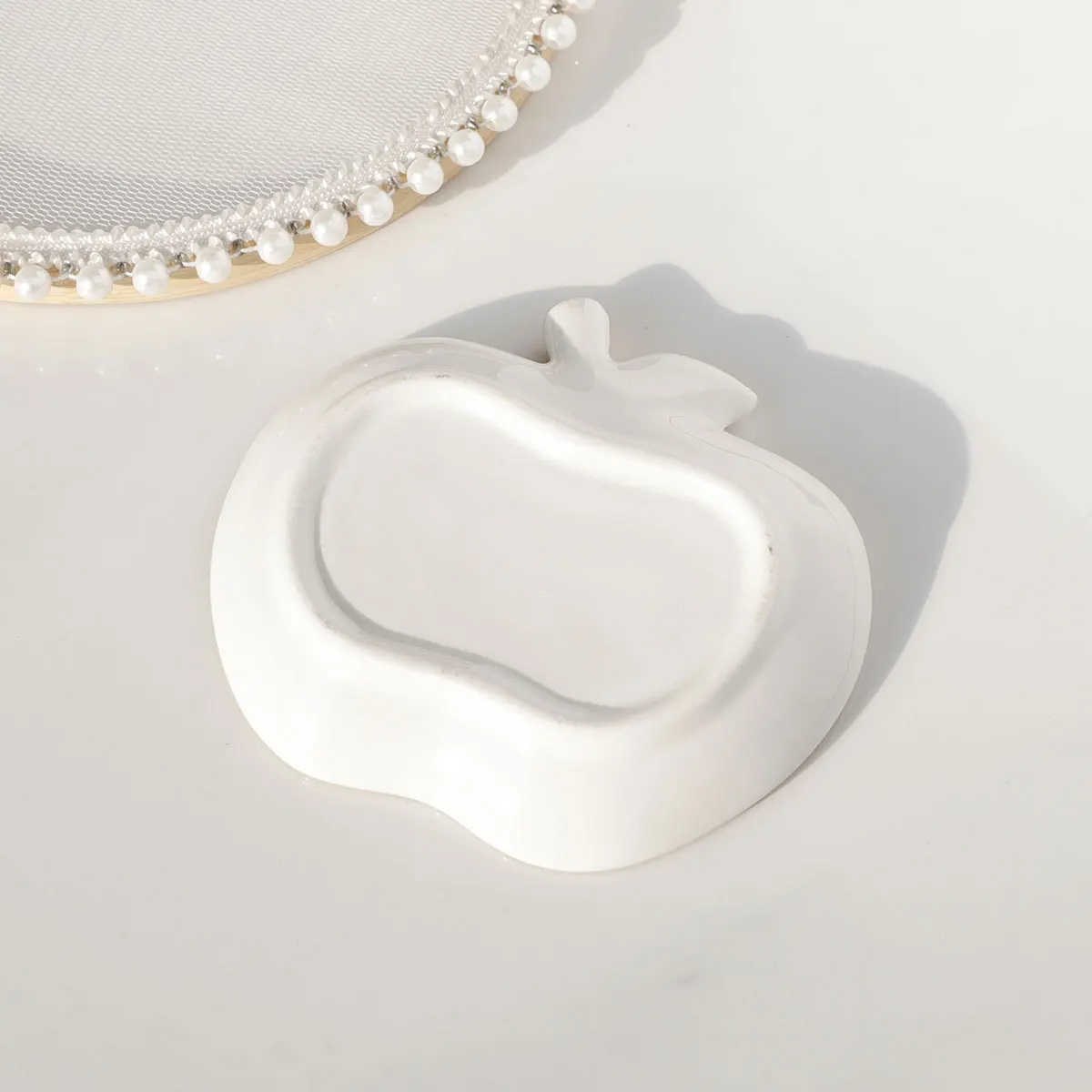 Vassoio per gioielli in ceramica piatto per gingillo vassoio per chiavi di vanità di mele per le donne, piatto porta anelli, piatto per gioielli carino decorazione della stanza regalo di compleanno 6