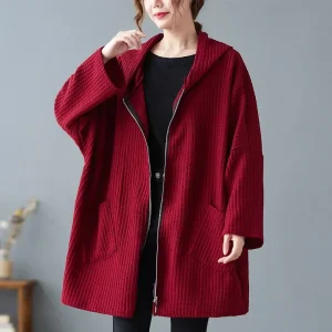 Taglie forti Autentico 2024 Autunno/Inverno Taglie forti Abbigliamento da donna Vintage Artistico Peluche Dimagrante Giacca con cappuccio versatile per M... 1