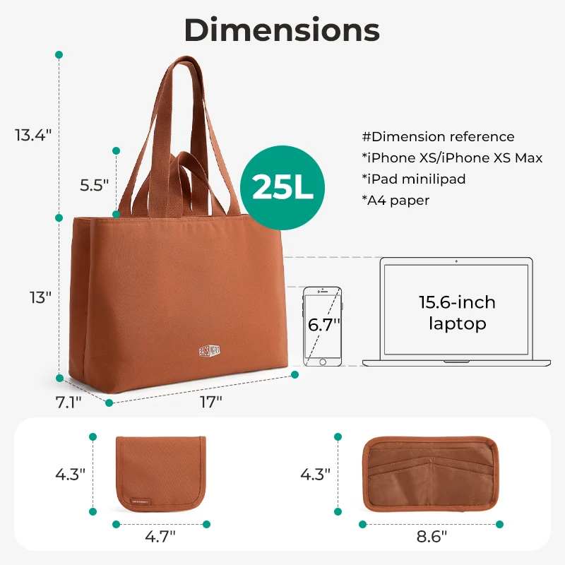 BAGSMART Borsa tote di grande capacità Tasche multiple Borsa per mummia Borsa a tracolla messenger versatile Borsa da pendolarismo da donna 6