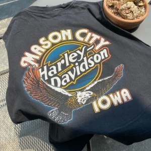 2025 Tendenza europea e americana Street Moto Tough Man Cotone stampato Manica corta di alta qualità per Harley Davidson PA1250 1