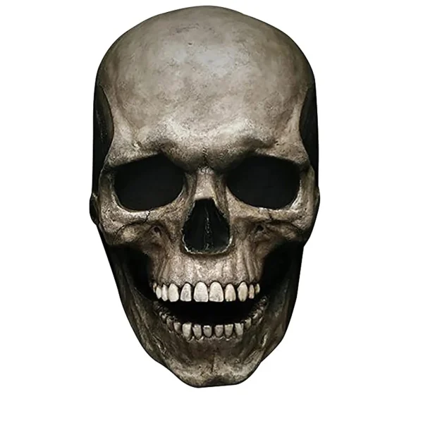 Maschera a testa intera con teschio di Halloween con casco in lattice realistico spaventoso con mascella mobile con per adulti, maschera per feste cosplay di Halloween 6
