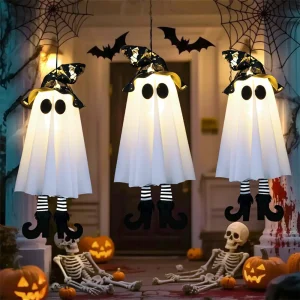 Luci spettriche a LED di Halloween - Ornamenti pendenti fai-da-te Funziona a batteria con batterie incluse per alberi, portici e finestre 1