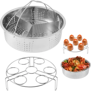Set di rack per cottura a vapore in acciaio inossidabile Supporto per cestello per cottura a vapore per uova Supporto per vassoio per pentole Accessori per la cottura di verdure Gadget da cucina 1