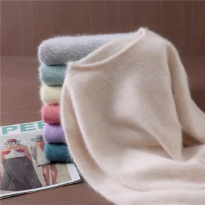 Autunno Inverno Colletto arrotolato 100% visone Cashmere Pullover da donna Alla moda Maglione lavorato a maglia dalla vestibilità ampia Versione coreana di fascia alta 1