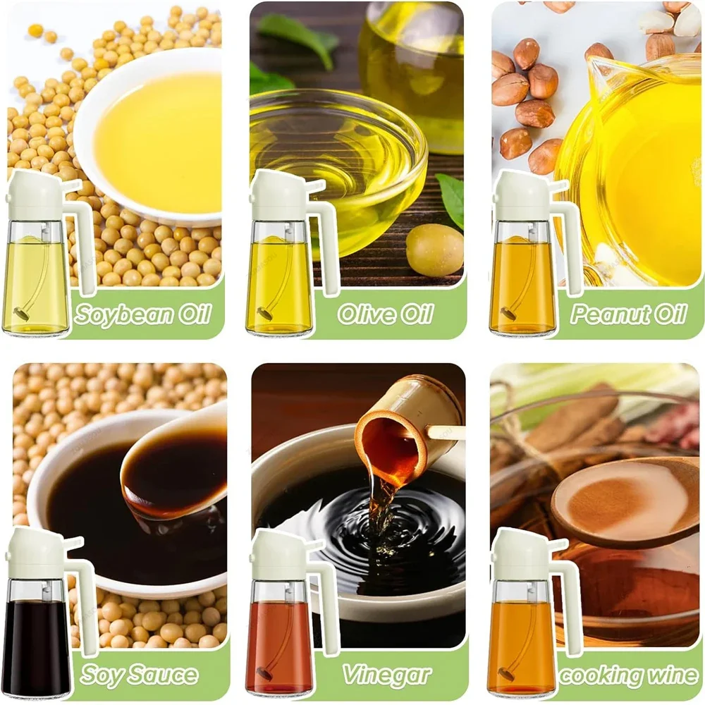 1-4 Pz 2in1 Bottiglia Spruzzatore di Olio di Plastica BBQ Dispenser di Olio da Cucina Olio d'oliva Versatori Spruzzatore Cucina Cottura Mister Bottiglia di Aceto 5