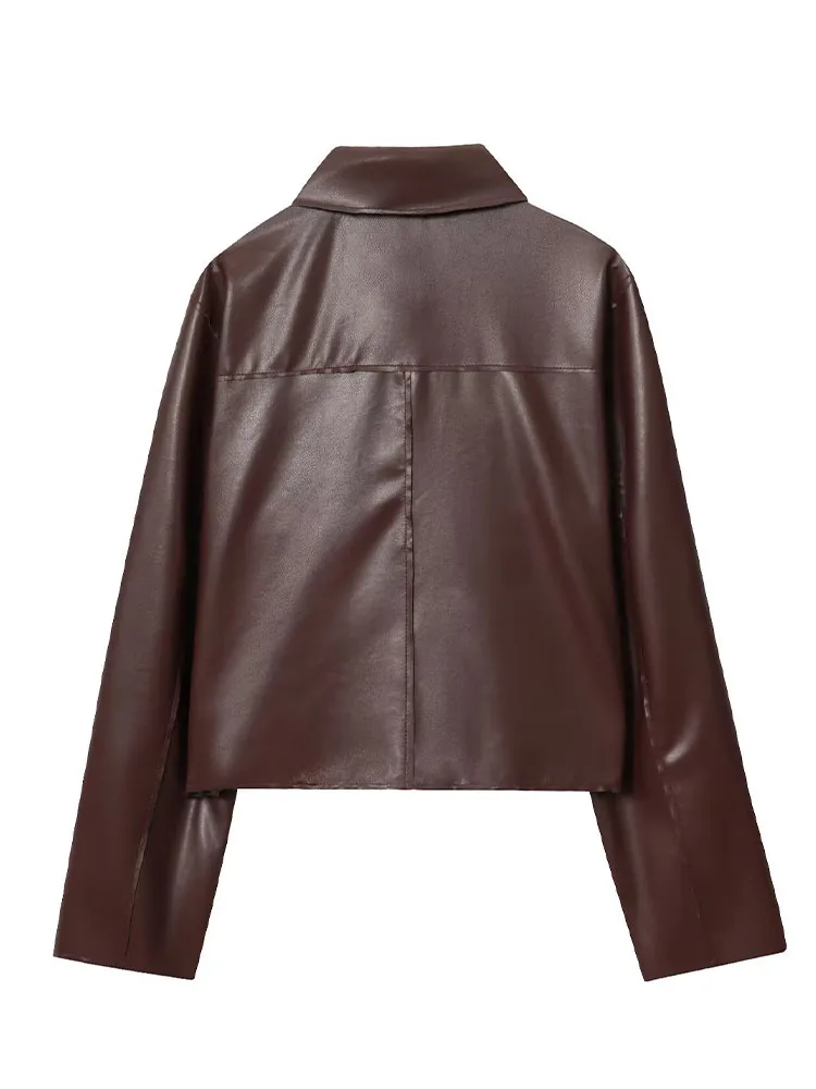 HH Donna Autunno Nuovi Cappotti di Moda Solido Colletto rovesciato Maniche lunghe Tasca monopetto Giacche stile Streetweer femminile 4