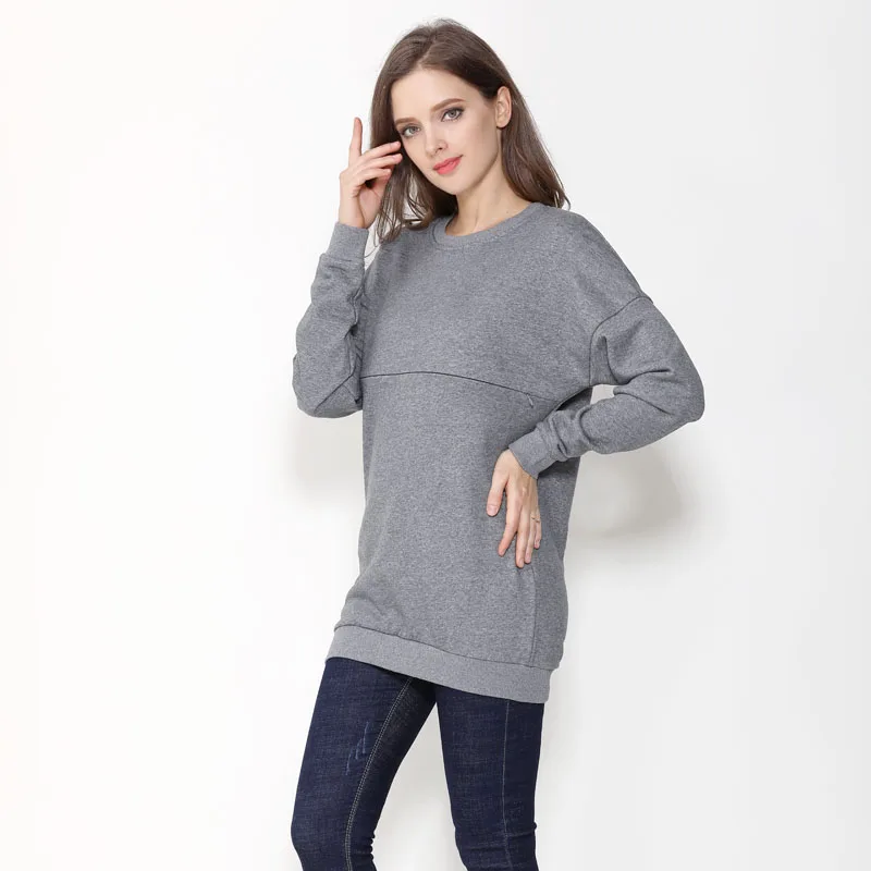 Maglione premaman invernale felpe con cappuccio a maniche lunghe in cotone spesso vestiti per l'allattamento al seno mamma allattamento in gravidanza indossare grandi dimensioni 5