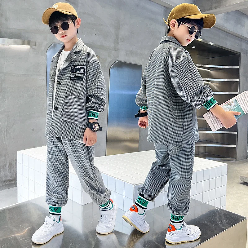 Ragazzi cappotto + pantaloni 2 pz/set 2023 Vintage Warm addensare inverno autunno abiti abiti sportivi Plus Size abbigliamento per bambini 5