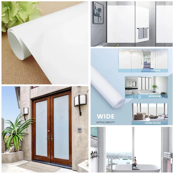 Pellicola autoadesiva per finestre oscuranti totali Specchio bianco Adesivo protettivo in vetro opaco per la privacy per bagno Cucina Vinile 2 metri 2