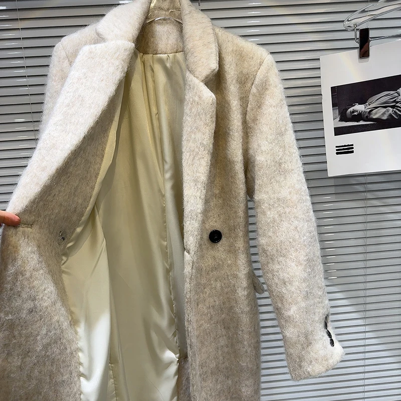 KUCLUT 2025 Inverno Nuova Moda di Stile di Nicchia High-end Lungo Trench di Lana Per Le Donne Versatile Cappotto Giacca Femminile 1A787 4