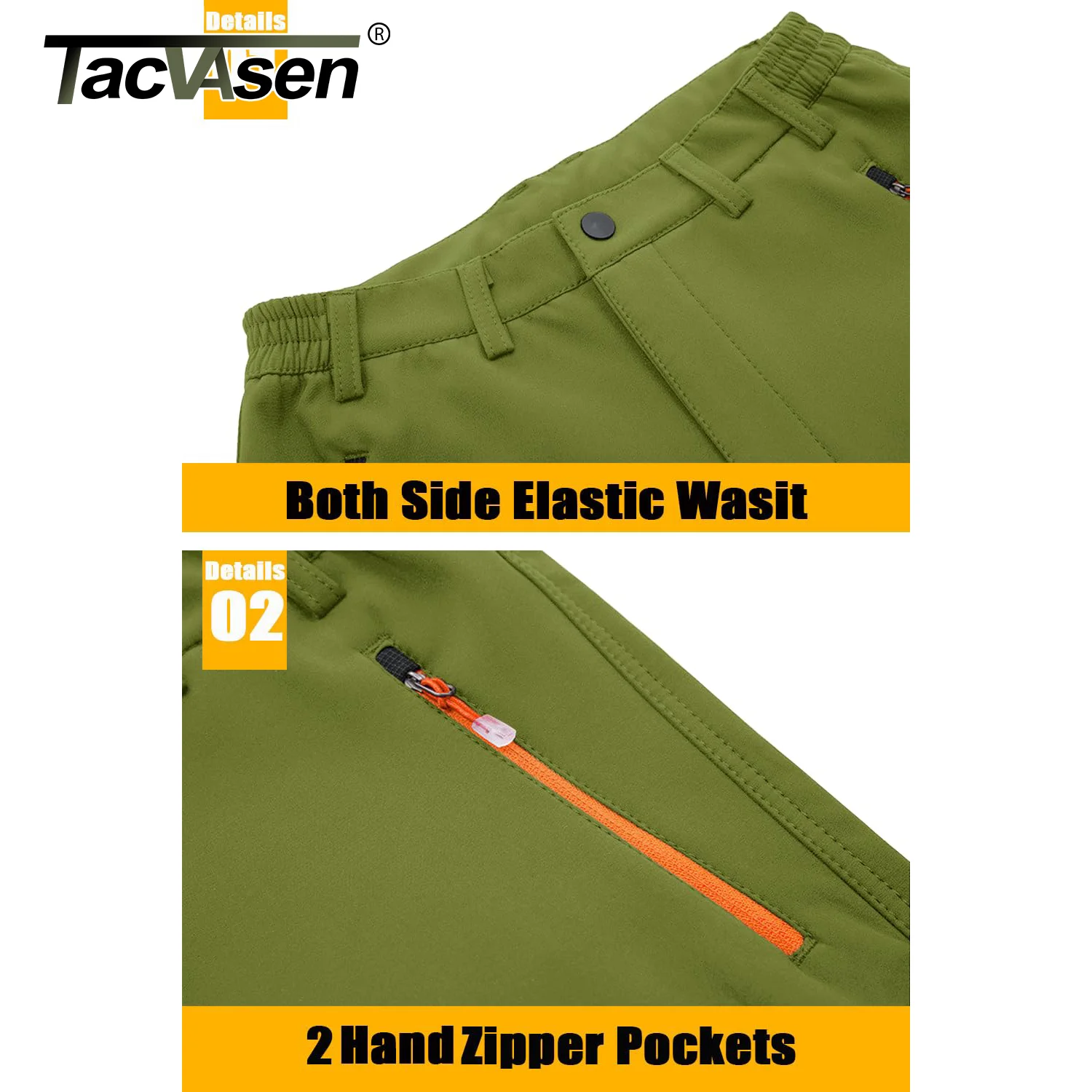 Pantaloni da sci invernali TACVASEN pantaloni impermeabili termici caldi da uomo pantaloni foderati in pile tattico pantaloni da lavoro da montagna da trekking all'aperto 4