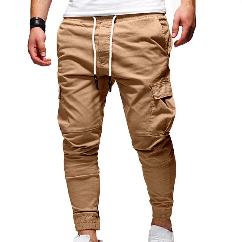 Pantaloni Oversize da uomo 2021 nuovi pantaloni Cargo solidi Casual pantaloni da uomo pantaloni con coulisse vita elastica pantaloni sportivi da uomo Streetwear 2