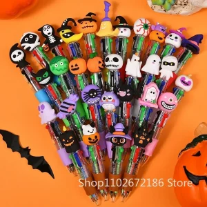 5/10/20/30 pezzi carino Halloween a tema penna a quattro colori per Halloween Horror Party Party regalo souvenir decorazione del premio per bambini 1