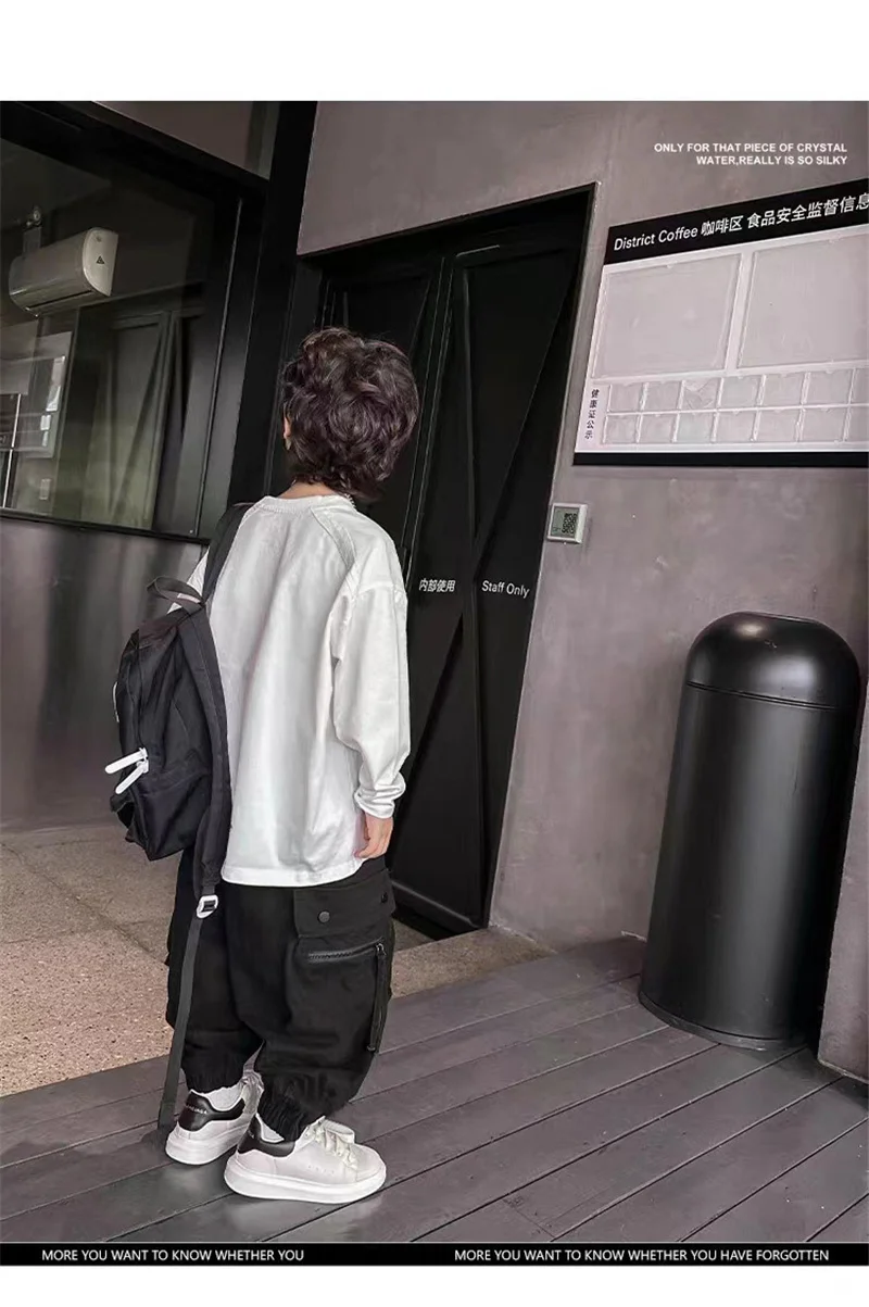Pantaloni cargo casual da ragazzo Primavera Autunno Pantaloni lunghi sportivi per bambini grandi Pantaloni larghi streetwear per adolescenti Pantaloni da jogging alla moda per bambini 6