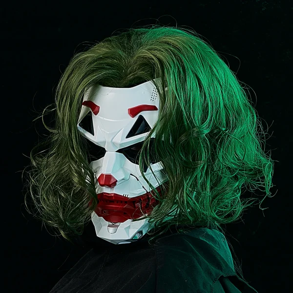 Maschere Joker Maschere Cyberpunk Trecce da clown 2d Cosplay Resina Prodotti personalizzati Halloween Anime Oggetti di scena e regali di ruolo Giocattoli 3