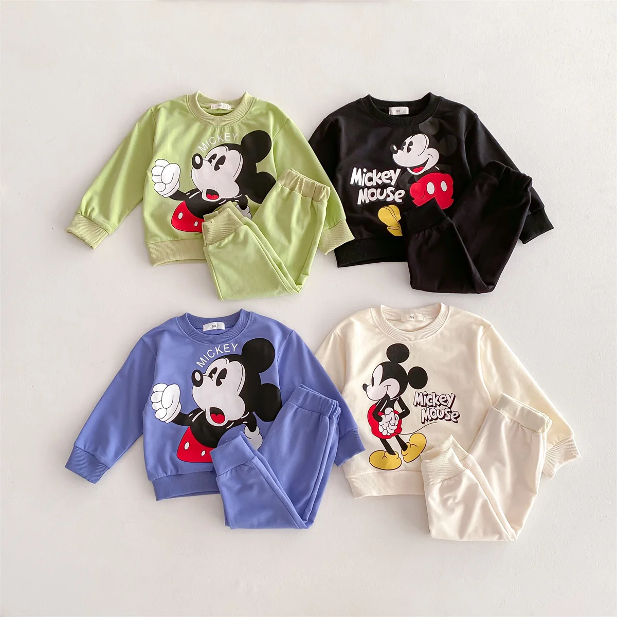 2 pz/set Felpa + Pantaloni Della Tuta Delle Ragazze Dei Ragazzi Disney Cartoon Mickey Bambini Tuta Primavera Autunno Abbigliamento Per Bambini Abiti Casual 2