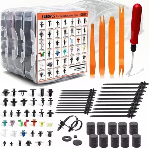 Clip di fissaggio per autoveicoli e kit di morsetti per rivestimento del pannello della porta Copertura del motore del paraurti Clip di spinta Strumento di rimozione dei elementi di fissaggio del pannello della porta 1