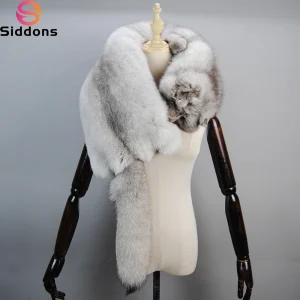 2025 Sciarpa di volpe reale invernale di lusso per feste Sciarpa di pelliccia di volpe da donna di fascia alta Sciarpa di pelliccia di volpe reale di calore monopezzo naturale al 100% 1