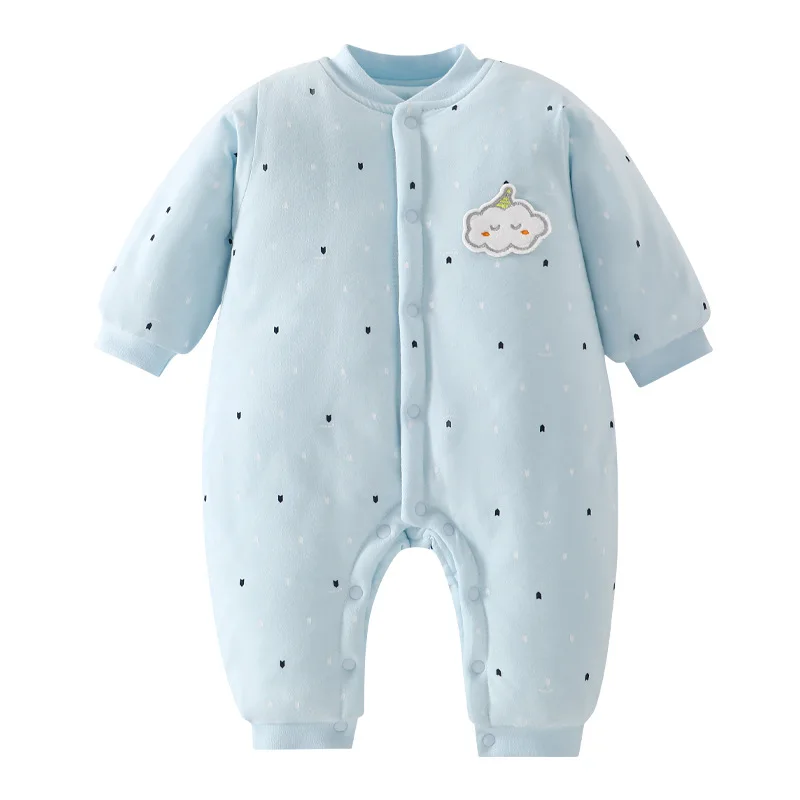 Tutina trapuntata invernale per neonato in puro cotone spesso abbigliamento per neonato tutina per neonato unisex tuta strisciante 4