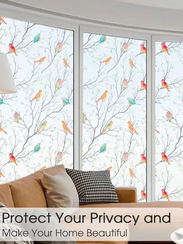 Pellicola per finestre smerigliata ad aggancio statico - Copertura privacy con blocco UV/calore per porte in vetro per ufficio, bagno di casa 4