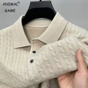 Maglioni pullover lavorati a maglia da uomo autunnali Maglione con bottoni in lana con cavo Sottile scollo a V Manica lunga Capispalla invernale caldo e pesante 1