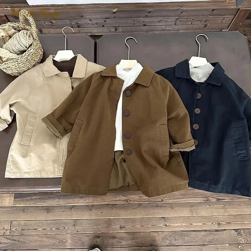 Moda neonata ragazzo cotone Trench Kid giacca frangivento primavera autunno bambino cappotto antipolvere sciolto Kid Outwear vestiti per bambini 1-10Y 1