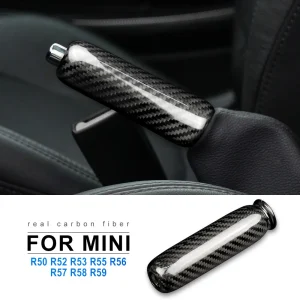 Copri-impugnatura freno a mano in fibra di carbonio a secco per MINI Cooper R55 Clubman R56 R57 R58 R59 R50 R53 Accessori per finiture interne 1