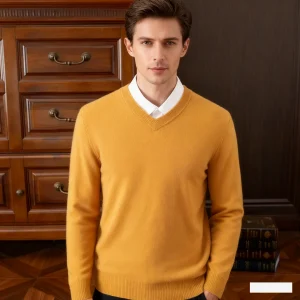 Maglione pullover caldo in lana da uomo maglione con scollo a V lavorato a maglia invernale top maschile maglieria in cashmere maglioni camicia che tocca il fondo taglie forti 3XL 1