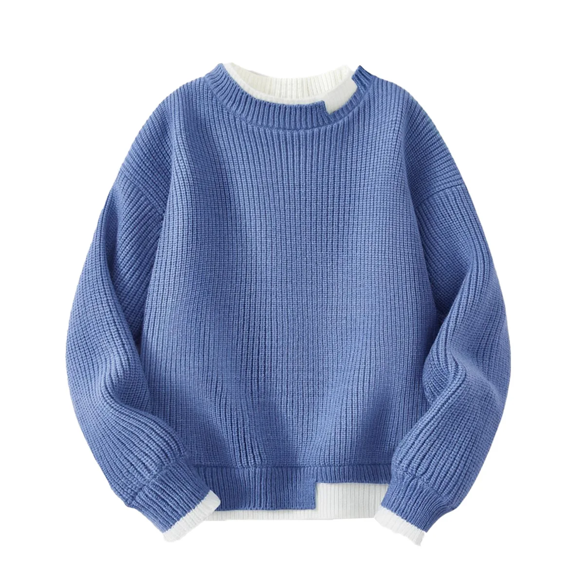 Ragazzi Top in maglia Bambini Maglione allentato Moda per bambini Maglione casual Autunno Falso camicia in due pezzi che tocca il fondo Abbigliamento casual invernale 3