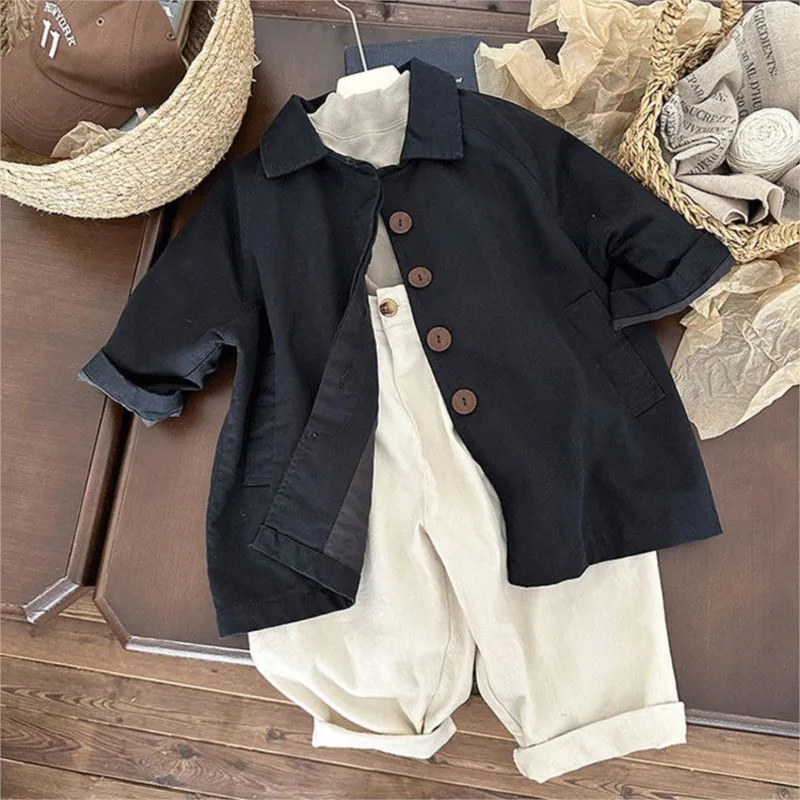 Moda neonata ragazzo cotone Trench Kid giacca frangivento primavera autunno bambino cappotto antipolvere sciolto Kid Outwear vestiti per bambini 1-10Y 3
