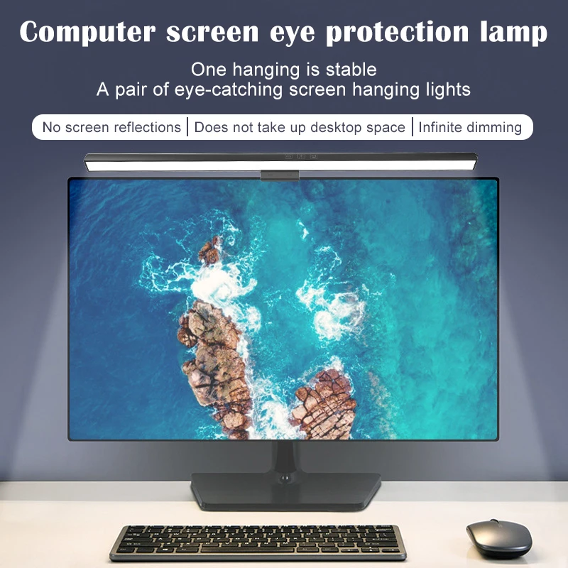 Schermi informatici multipli, luci sospese eleganti, lampadari curvi moderni, colori vivaci e luci RGB regolabili. 5