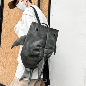 Zaino a forma di squalo balena animale di grande capacità zaino a forma di squalo con cerniera Oxford in tessuto alla moda zaino impermeabile per studenti universitari 1