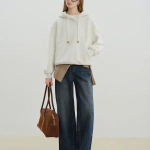 ZIQIAO Petite Jeans a gamba larga lavati retrò da donna 2025 Autunno/Inverno Nuovo arrivo Jeans dimagranti a vita alta con taglio dritto 1