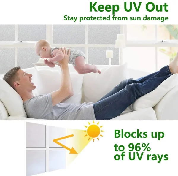 Pellicola per vetri per privacy smerigliata Pellicola per vetri opaca in vinile opaco Adesivo per finestre Copertura per porte Pellicola autoadesiva anti-UV per ufficio casa 4