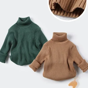 2025 Nuovo autunno neonate maglione bambini maglione inverno maglione a collo alto ragazzi casual maglione pullover allentato vestiti lavorati a maglia per bambini 1