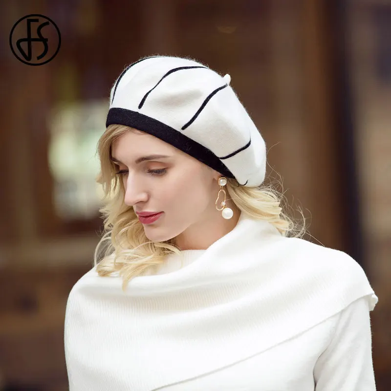 FS donne berretti da coniglio per l'autunno inverno cappello da artista francese bianco eleganti ragazze cappelli da pittore berretto Femme berretto caldo femminile 2023 1