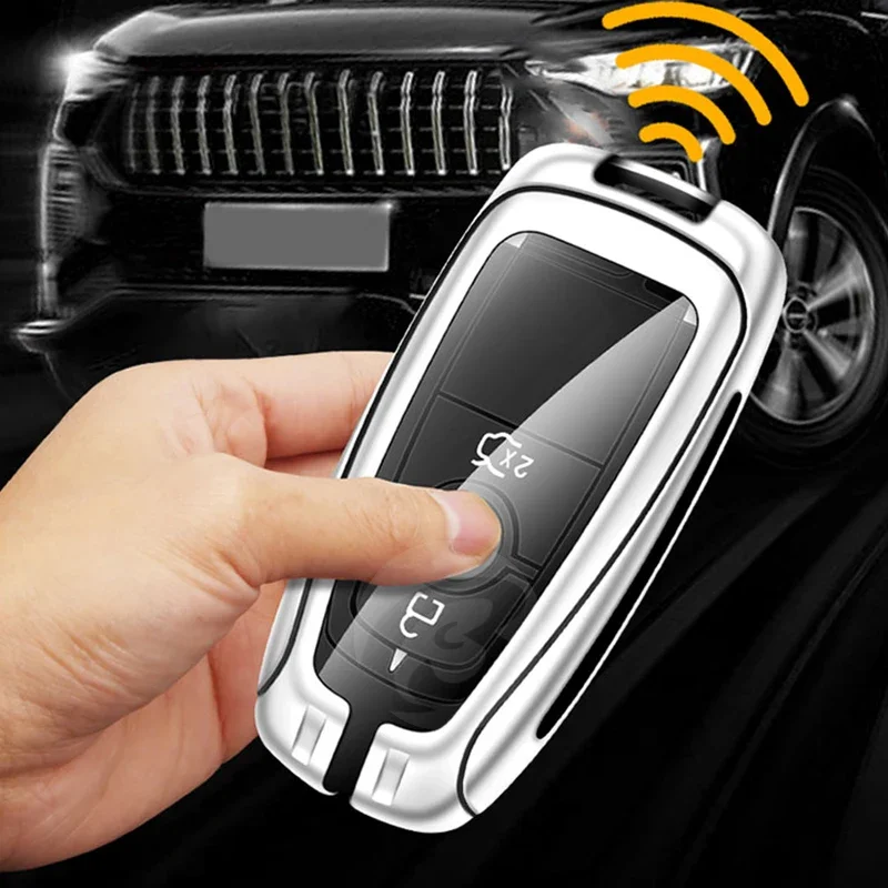 Custodia protettiva per chiave auto in pelle in lega di zinco per Ford Raptor Logo personalizzato Protezione Portachiavi Fibbia Accessori interni 6