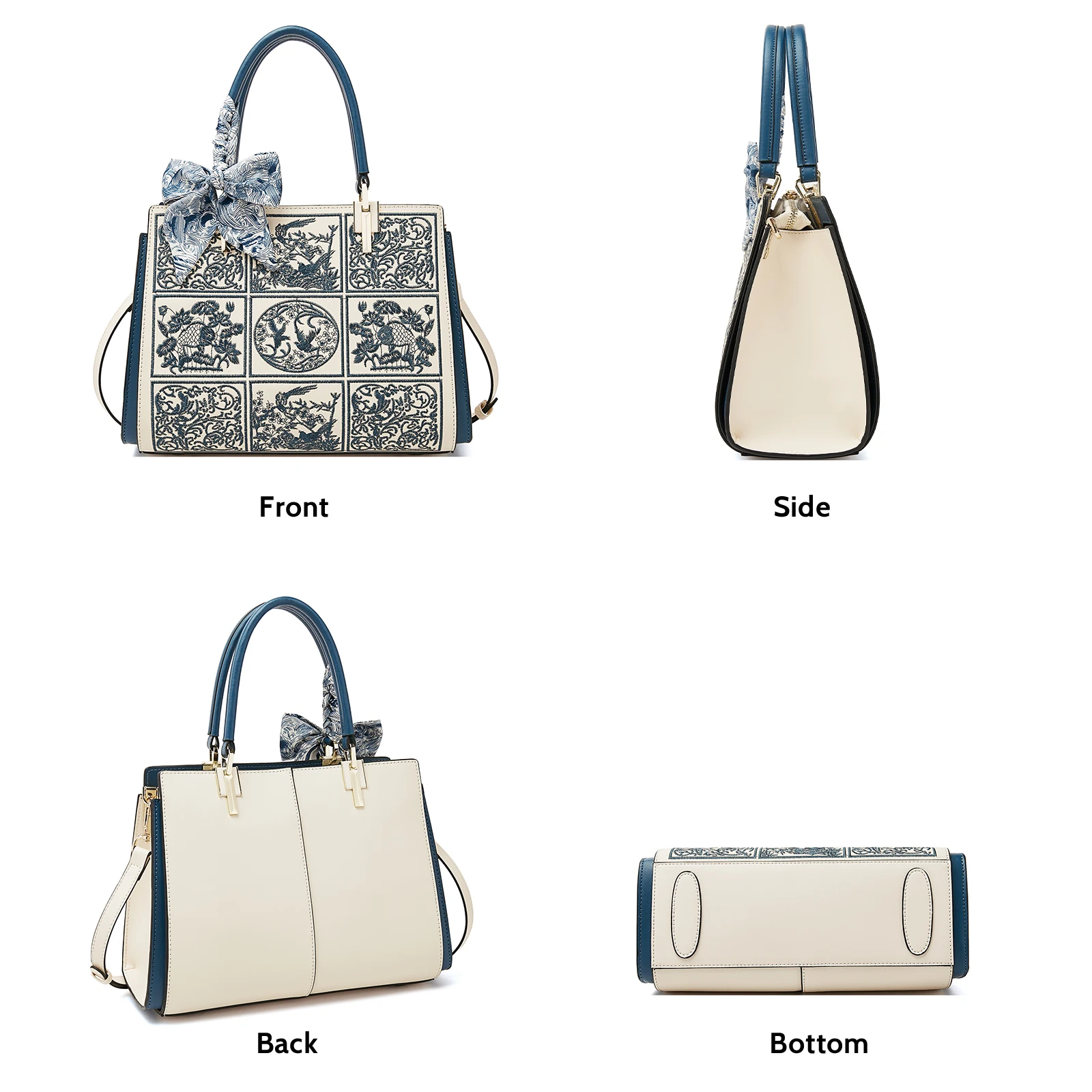 FOXER Split Leather 2025 Autunno Inverno Nuova grande borsa tote Borsa a tracolla da donna Ricamo classico cinese Miglior regalo per la mamma 2