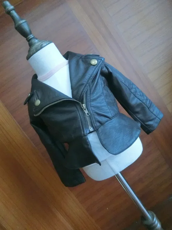 Moda Bambini Neonate Giacche in pelle Cappotto in PU per capispalla per neonati Vestiti per neonate per bambini Abbigliamento per neonati 3