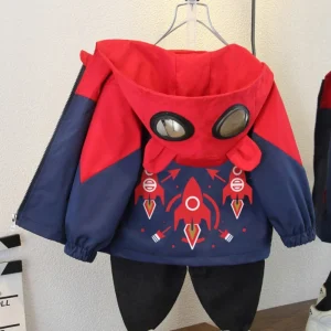 Autunno Bambini Ragazzi Stampa cartoon Giacca a vento Giacca con cappuccio Capispalla per bambini Regalo di compleanno di Natale Cappotto Abbigliamento sportivo casual 1