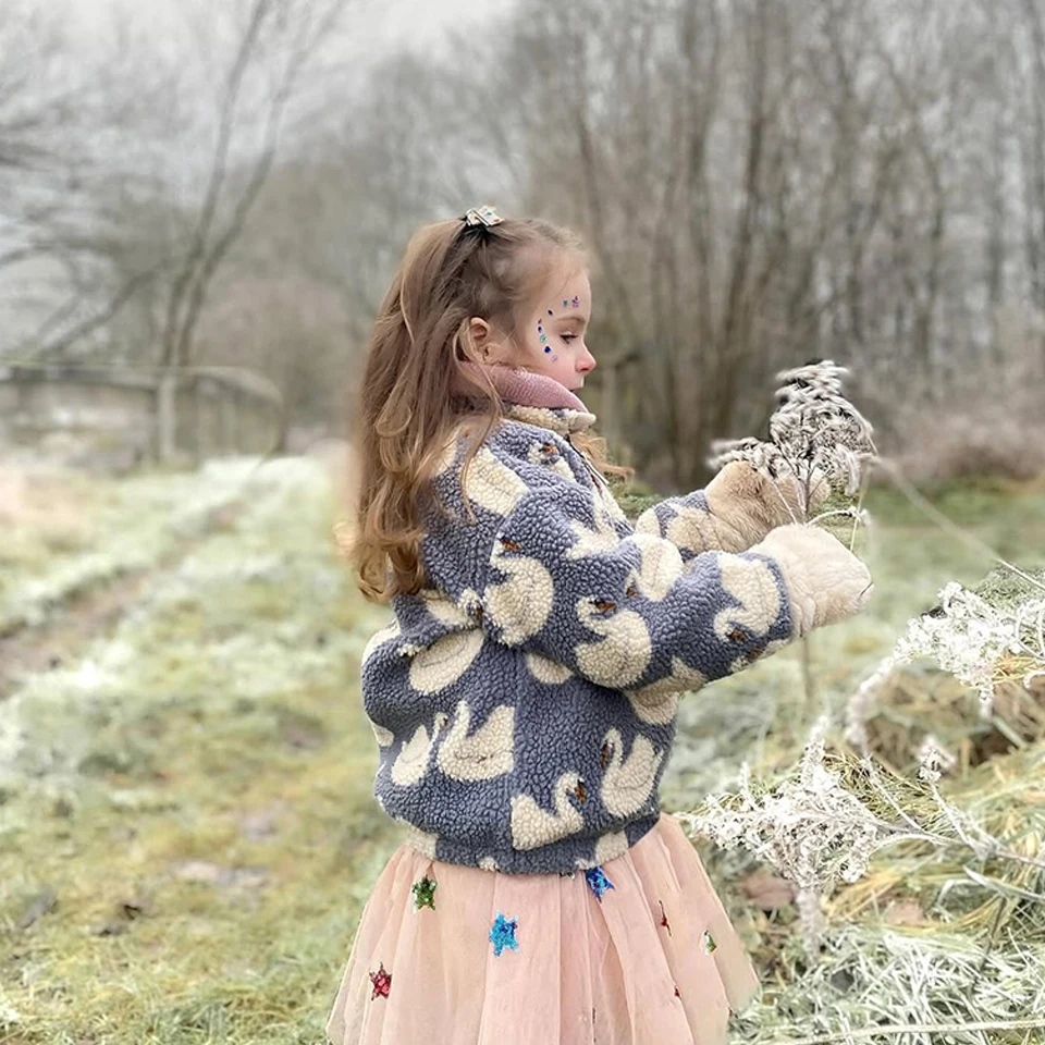 24 Nuovo KS Ragazzi Ragazze Cappotto in pile Cigno Limone Dinosauro Ciliegio Giacca Addensata Cappotto invernale per bambini Vestito per ragazze 2
