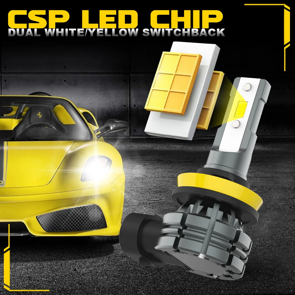 BMTxms 2 pezzi 60W 12000LM Canbus H8 H11 9005 9006 Auto LED Luce fendinebbia H9 HB3 HB4 9145 H10 LED fendinebbia 6500K 3000K 12V Diodo 2