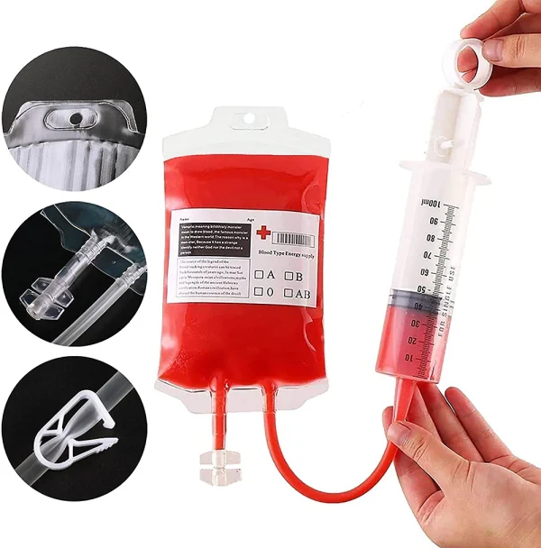 50/5 pz 400 ml Sacchetti di Sangue di Halloween Vampiro Sacchetto di Sangue Falso Trasparente Food Grade Bere Sacchetto di Bevande Decorazioni Del Partito di Halloween 4
