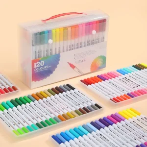 Pennarello artistico a doppia testa a 12-120 colori Evidenzia a base d'acqua Lavabile Pittura per bambini Graffiti Forniture di cancelleria scolastica 1