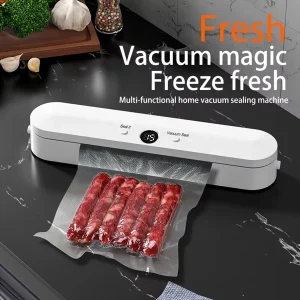 Mini macchina per sottovuoto domestica con display a LED automatico per la conservazione dell'imballaggio alimentare con sacchetti sottovuoto per la casa 1
