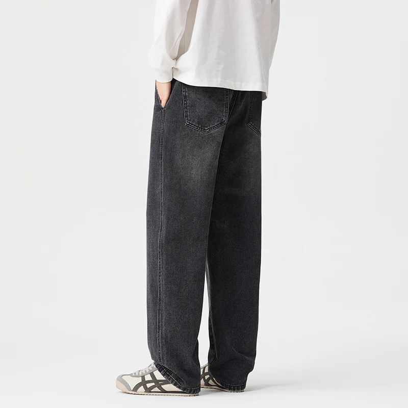 Jeans larghi a gamba larga stile vintage con coulisse da uomo 2025 Pantaloni casual comodi alla moda autunno inverno taglie forti 4XL 4